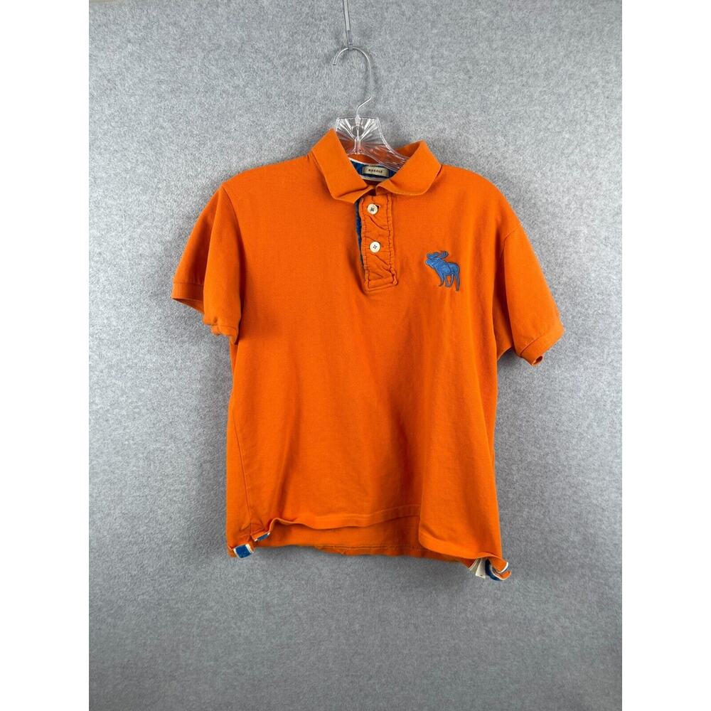 Abercrombie & Fitch Muscle‎ Polo Shirt Youth L Orange Short Sleeve Preppy